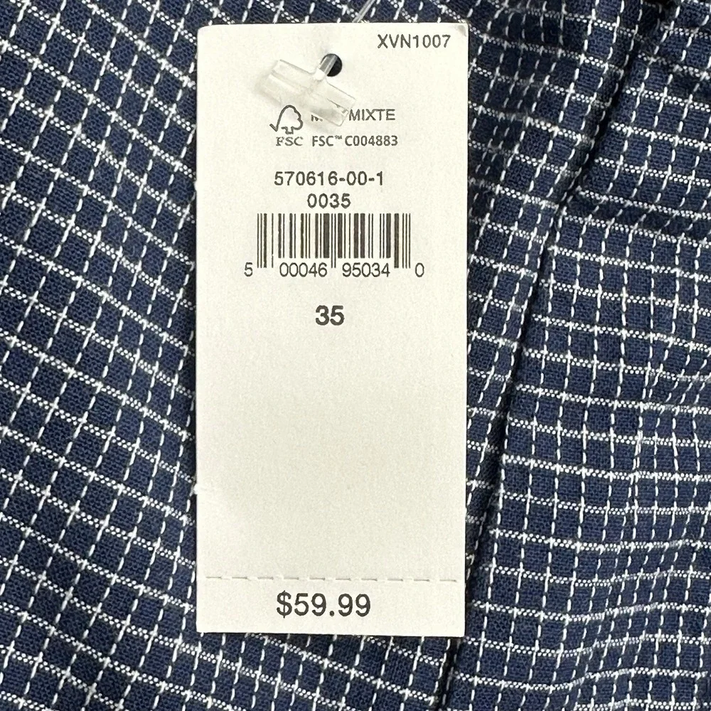 NWT Banana Republic Men's SIZE 35 Multicolor Plaid Flat Front Aiden Club Shorts
